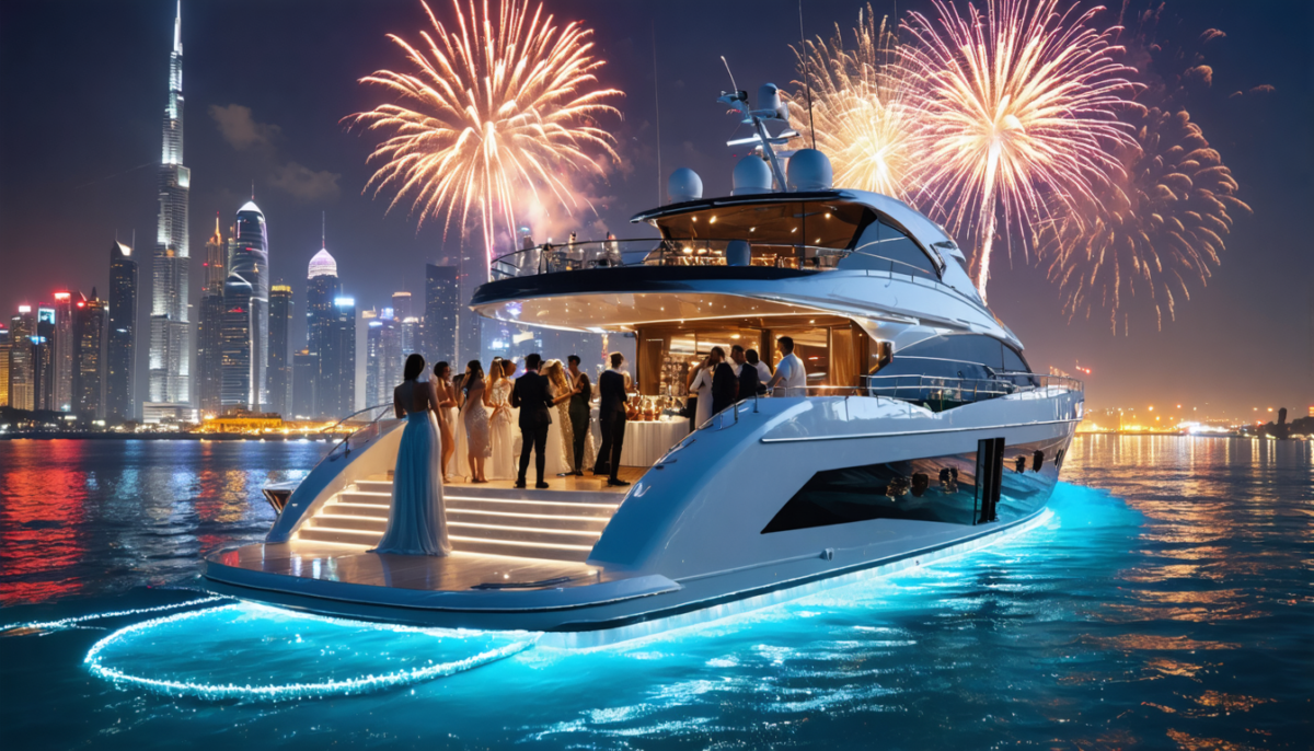 célébrez le nouvel an 2026 à bord d'un somptueux yacht à dubaï et vivez une expérience inoubliable entre luxe, mer et festivités exceptionnelles.
