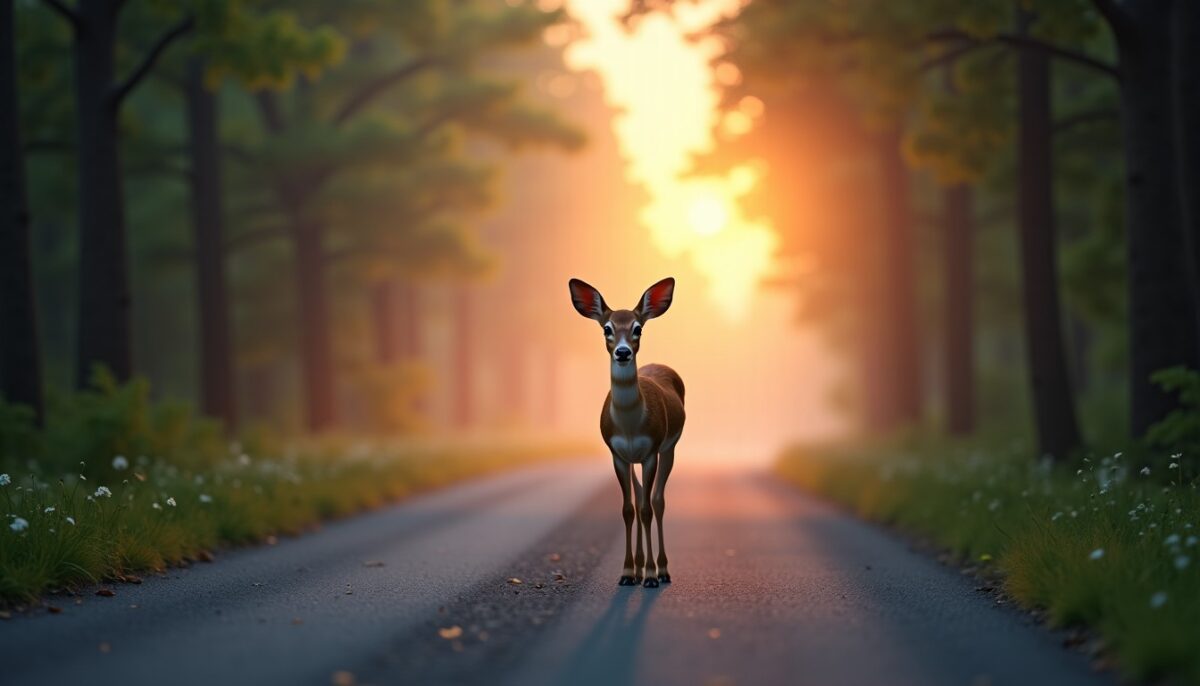 Décrypter le message spirituel d’une rencontre avec une biche sur la route